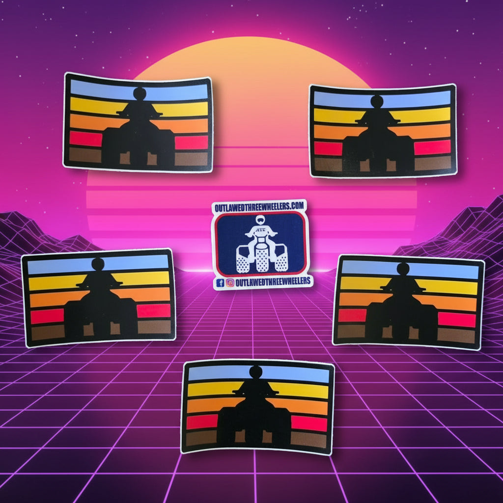 ATC Three Wheeler Retro Sunset Sticker Pack