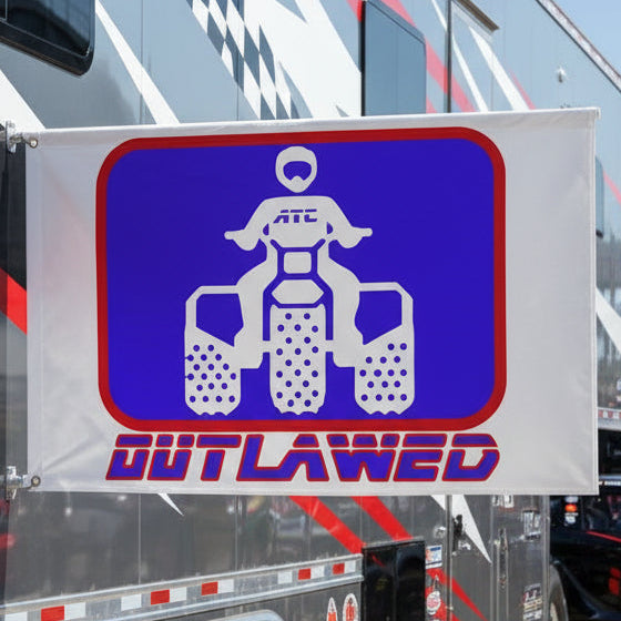 ATC Three Wheeler Outlawed Blue and White Flag