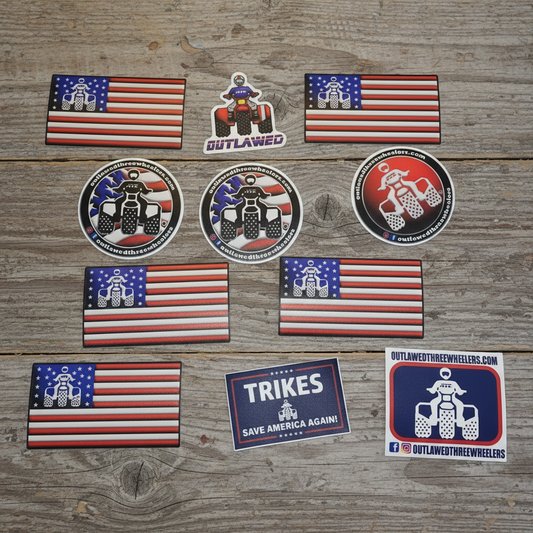 ATC U.S. Flag Three Wheeler Sticker pack