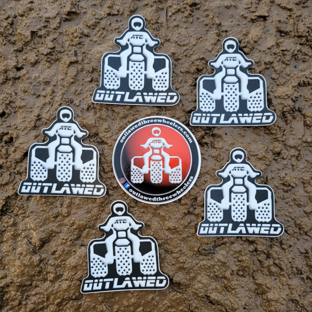Sticker For Three Wheel ATC® Outlawed Three Wheeler Sticker Pack White and Black – Outlawed ...