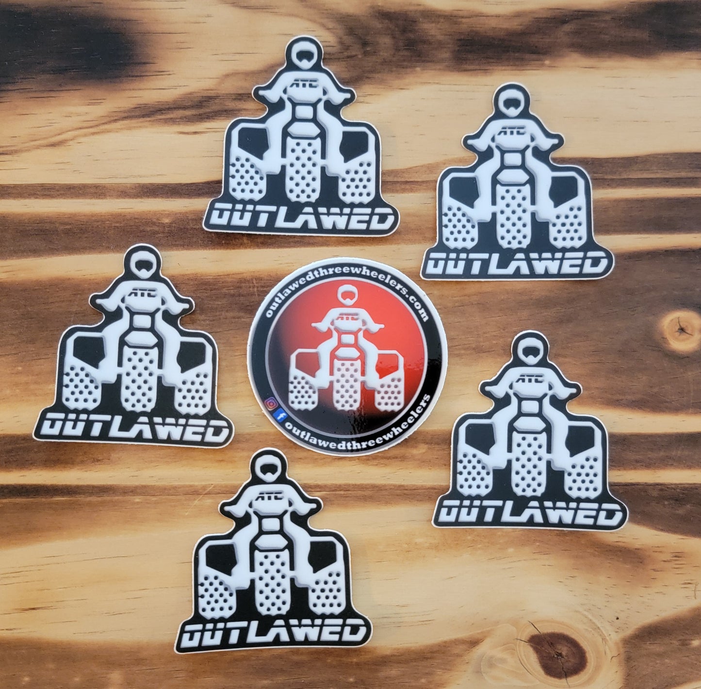 Outlawed Threewheelers Sticker Pack White and Black