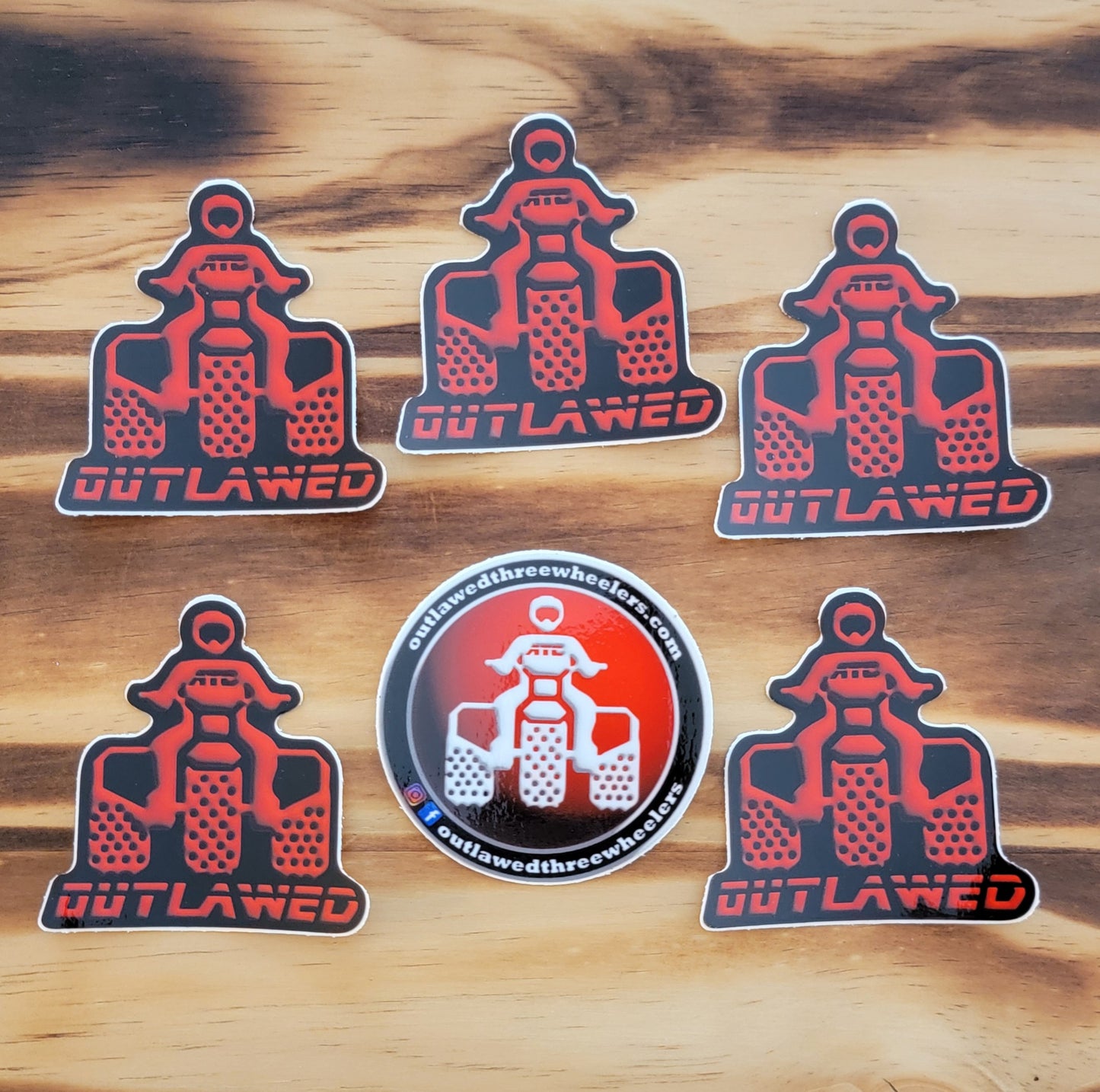 Outlawed Threewheelers Sticker Pack Red and Black