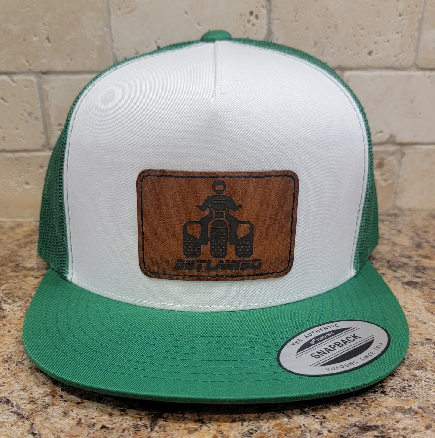 Threewheeler Leather Patch Flat Bill Trucker Hat