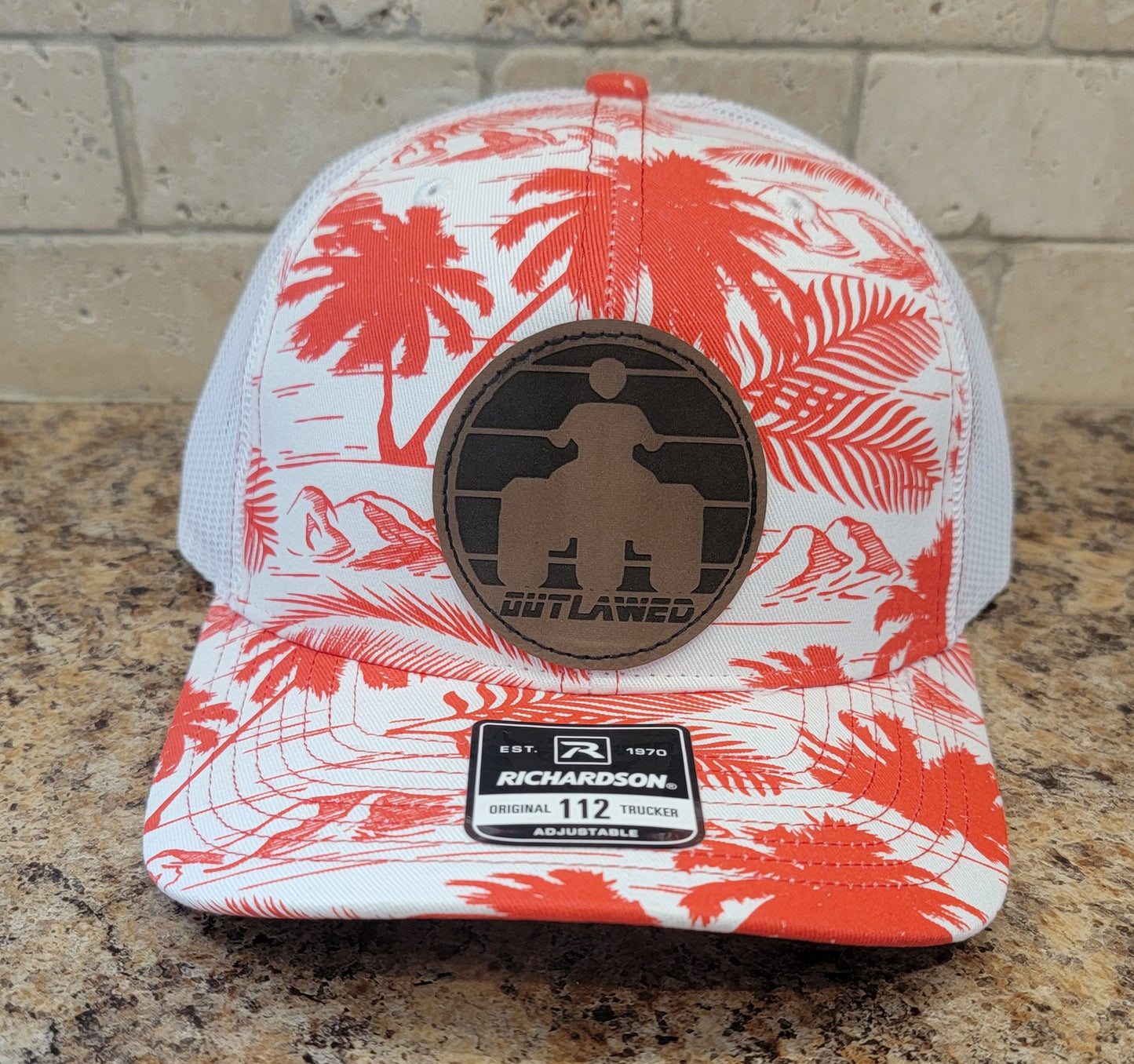 Retro Sunset Leather Patch Richardson 112 Hat