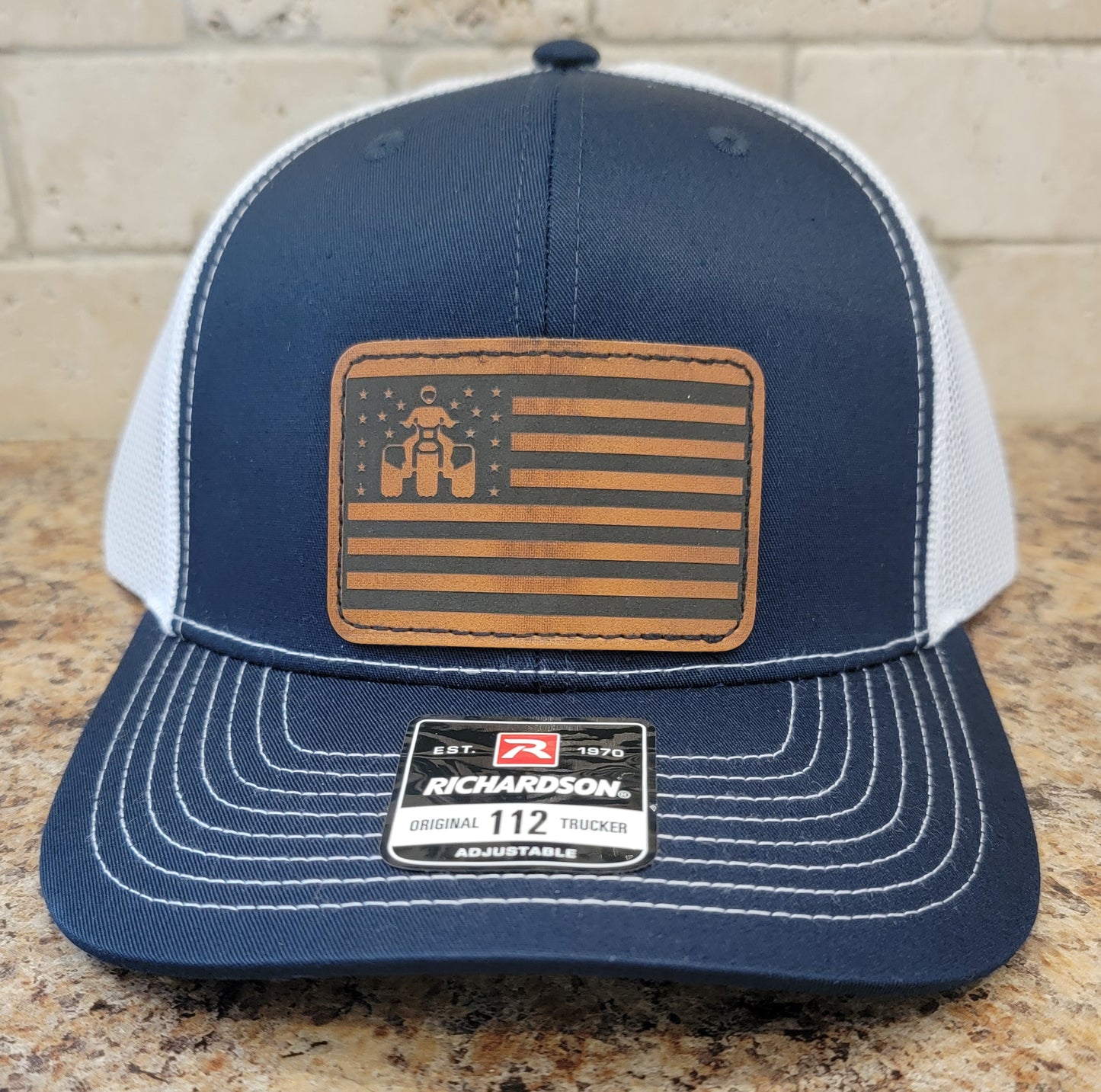 Threewheeler Flag Leather Patch Richardson 112 hat