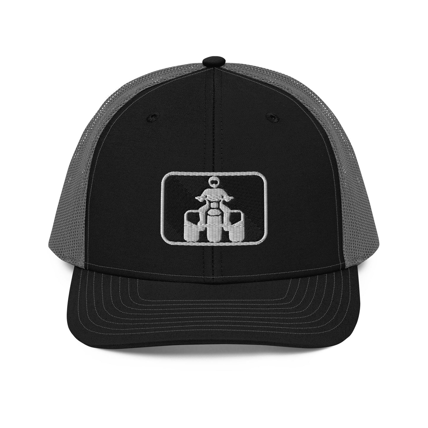 White and Black Threewheeler Richardson 112 Trucker Cap