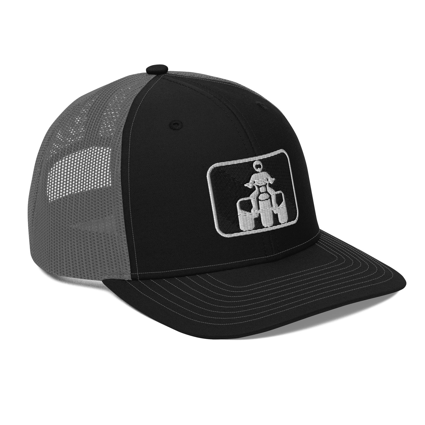 White and Black Threewheeler Richardson 112 Trucker Cap