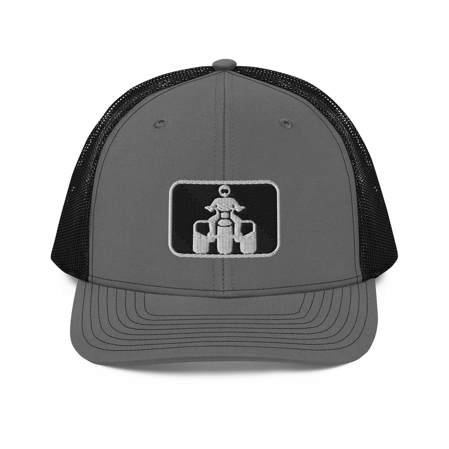 White and Black Threewheeler Richardson 112 Trucker Cap