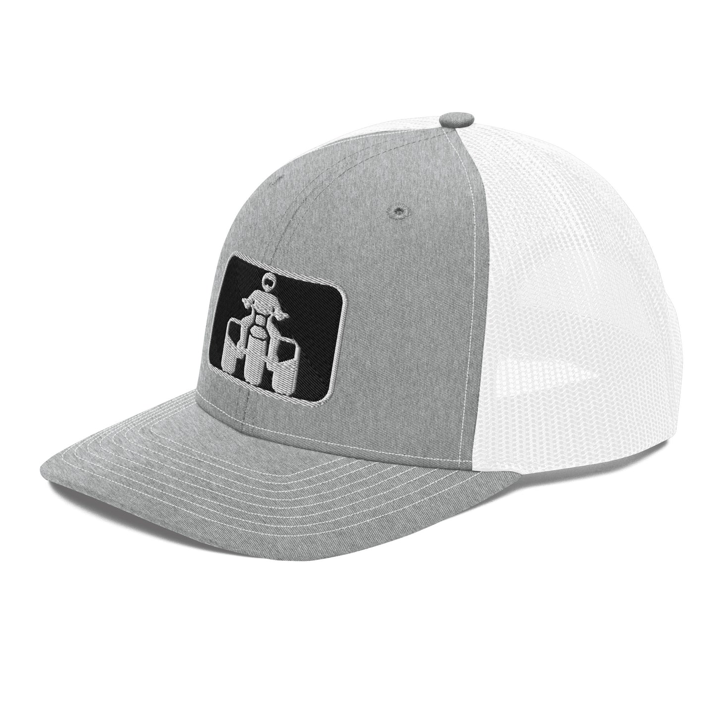 White and Black Threewheeler Richardson 112 Trucker Cap