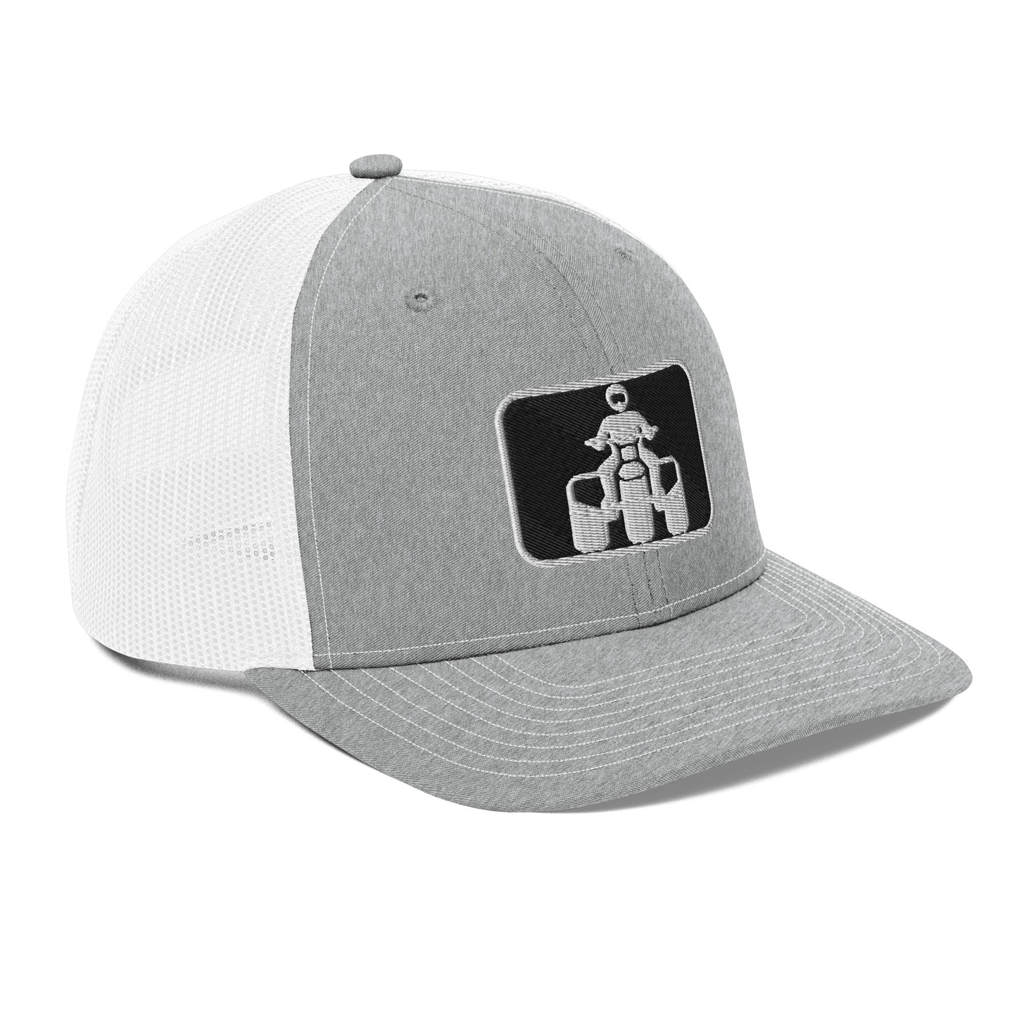 White and Black Threewheeler Richardson 112 Trucker Cap