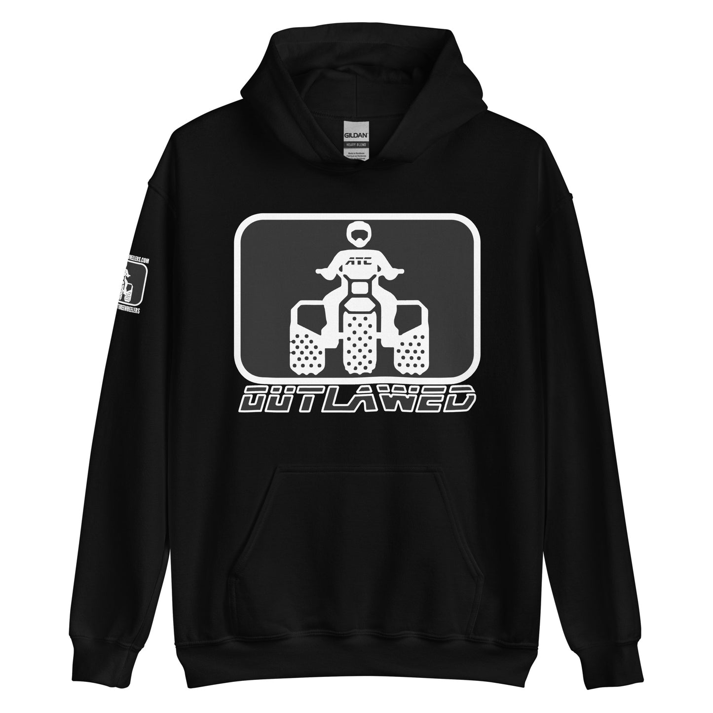 White and Black Threewheeler Gildan Hoodie