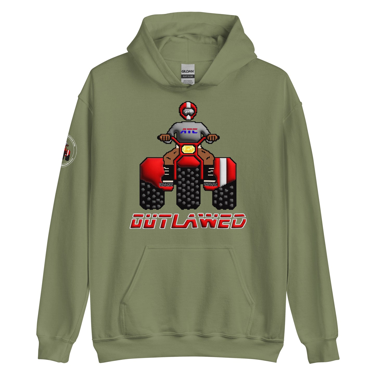 Red Retro Threewheeler Gildan Hoodie