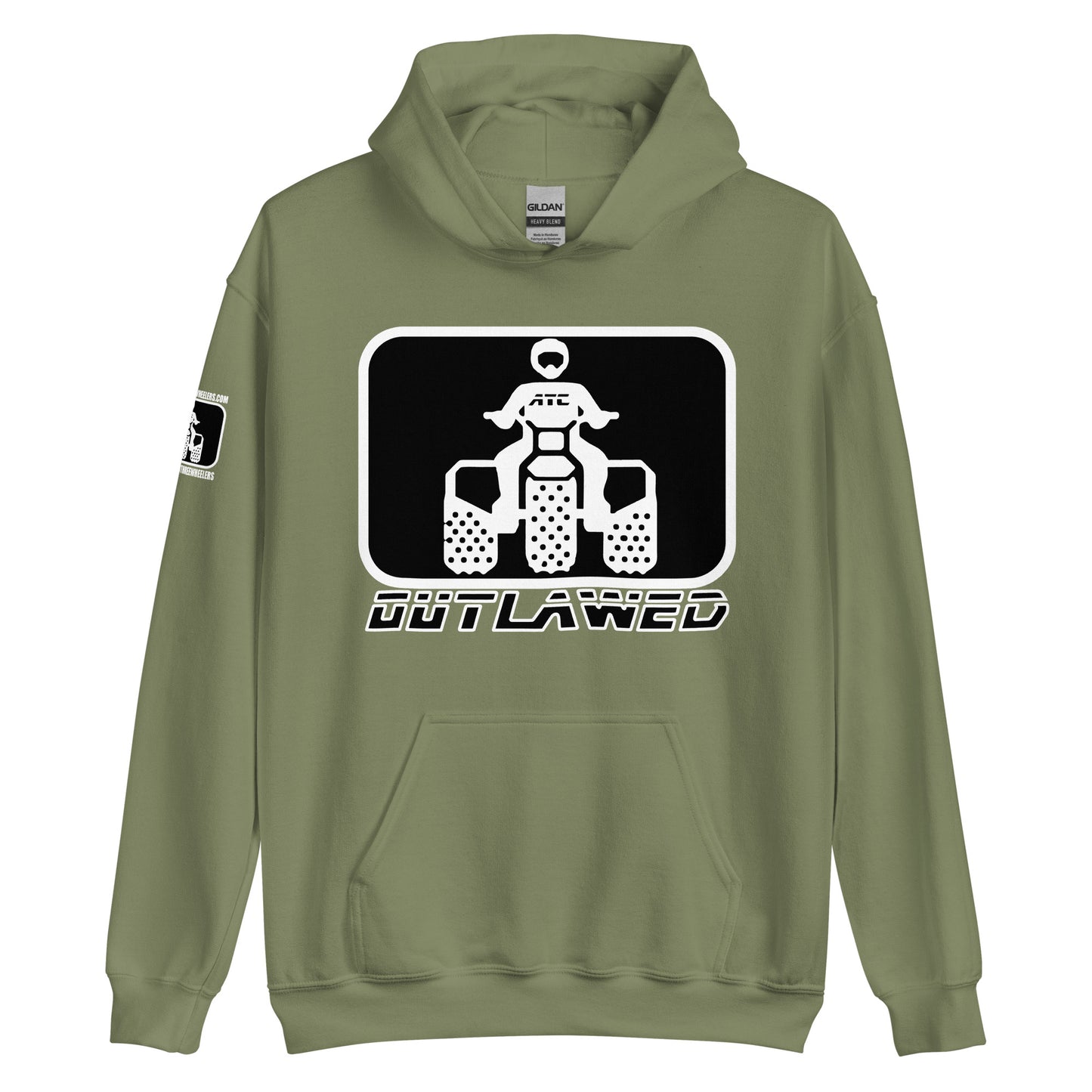 White and Black Threewheeler Gildan Hoodie