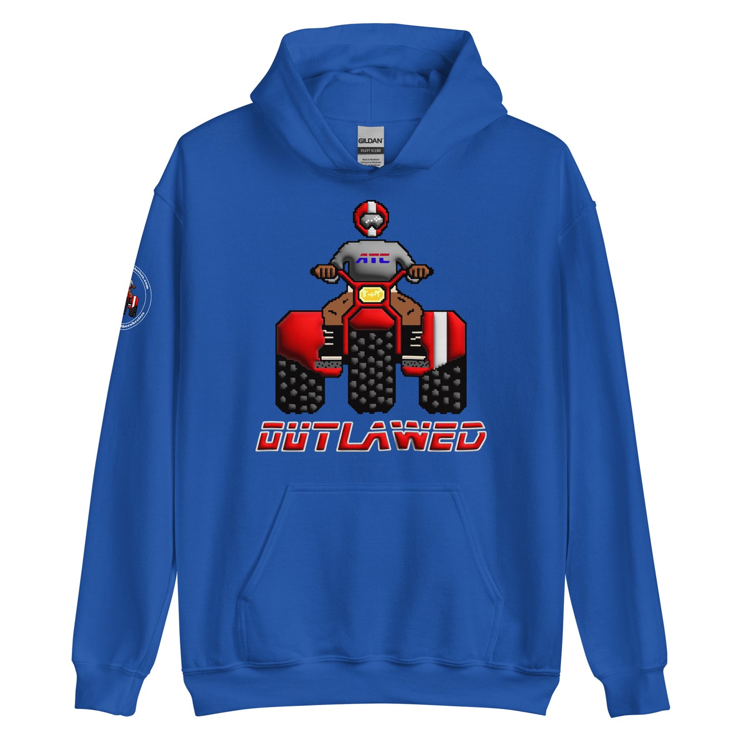 Red Retro Threewheeler Gildan Hoodie