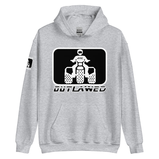 ATC® Outlawed White and Black Three Wheeler Gildan Hoodie