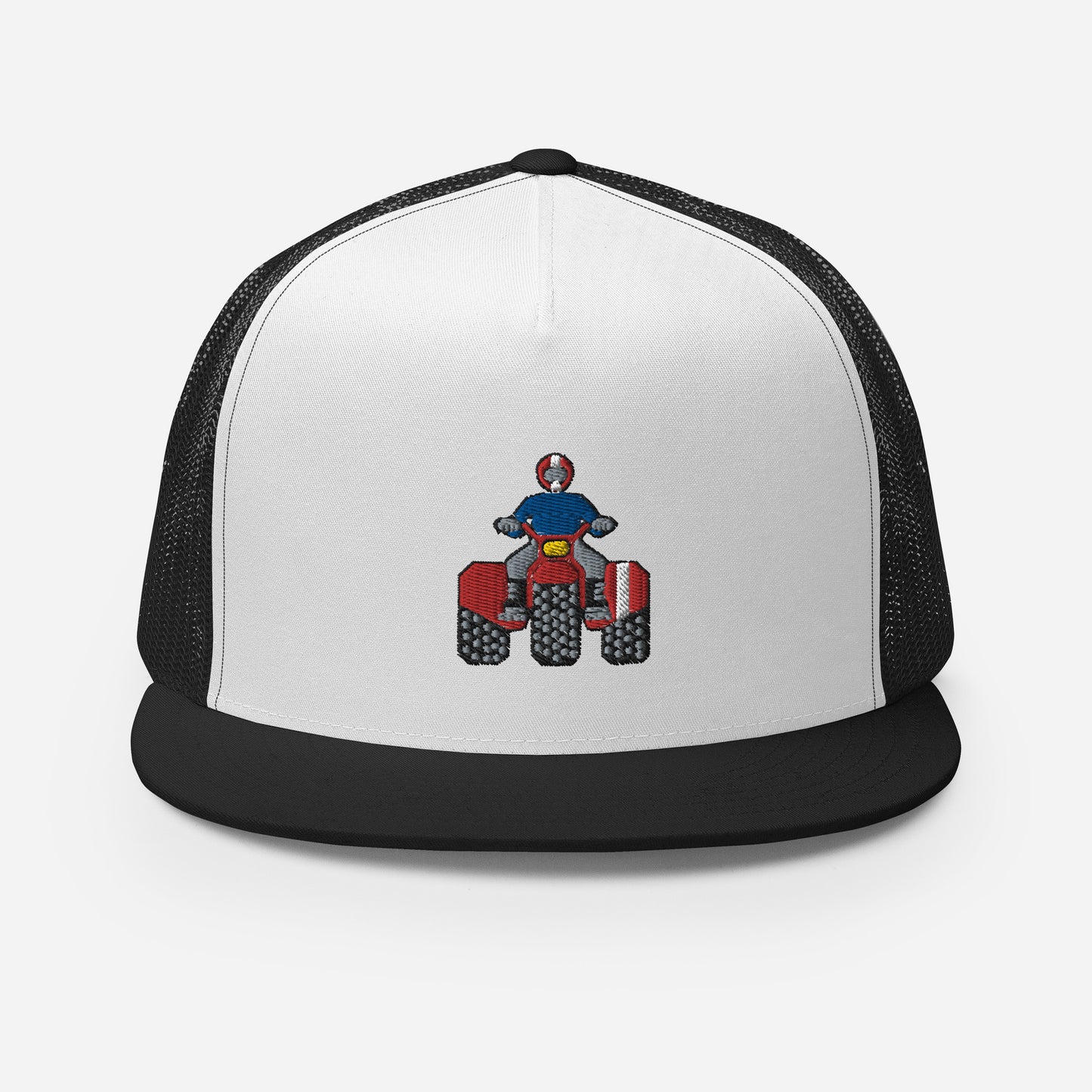 Red Retro Threewheeler Flat Bill Trucker Cap