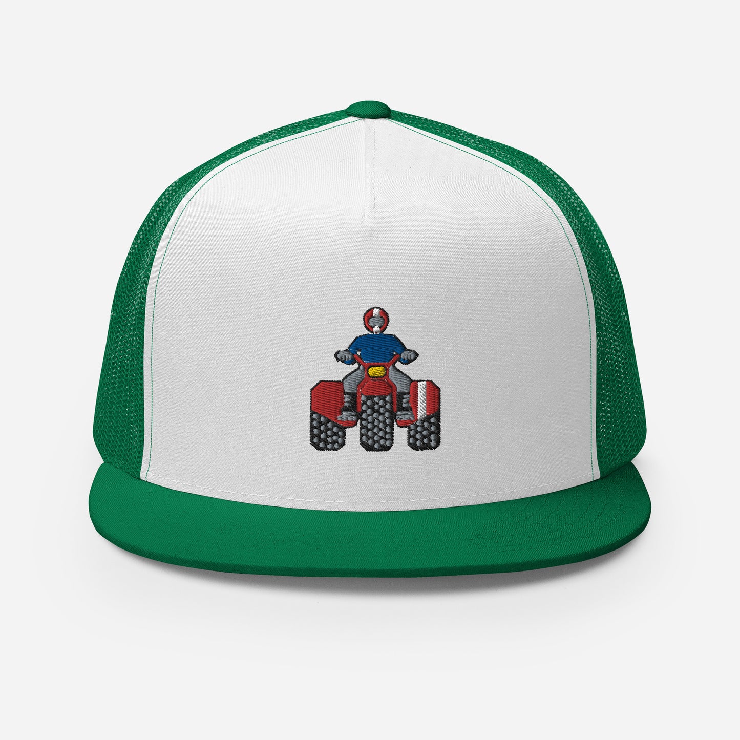 Red Retro Threewheeler Flat Bill Trucker Cap