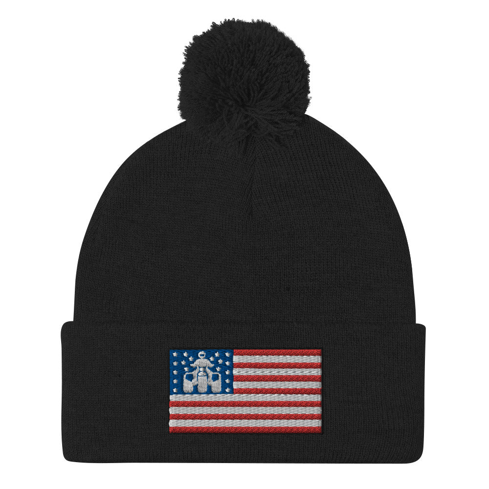 Threewheeler Flag Pom-Pom Beanie