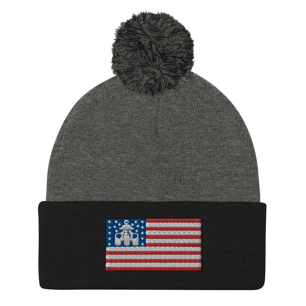 Threewheeler Flag Pom-Pom Beanie