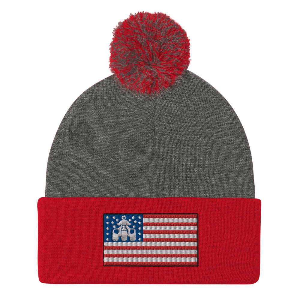 Threewheeler Flag Pom-Pom Beanie