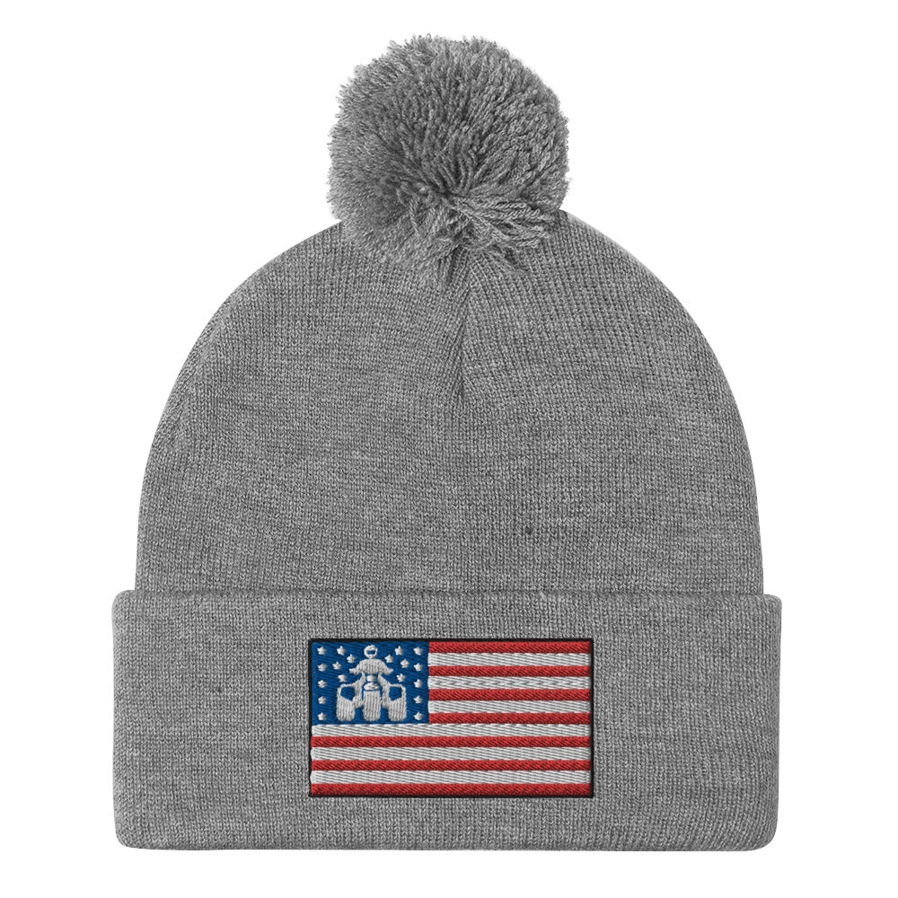 Threewheeler Flag Pom-Pom Beanie