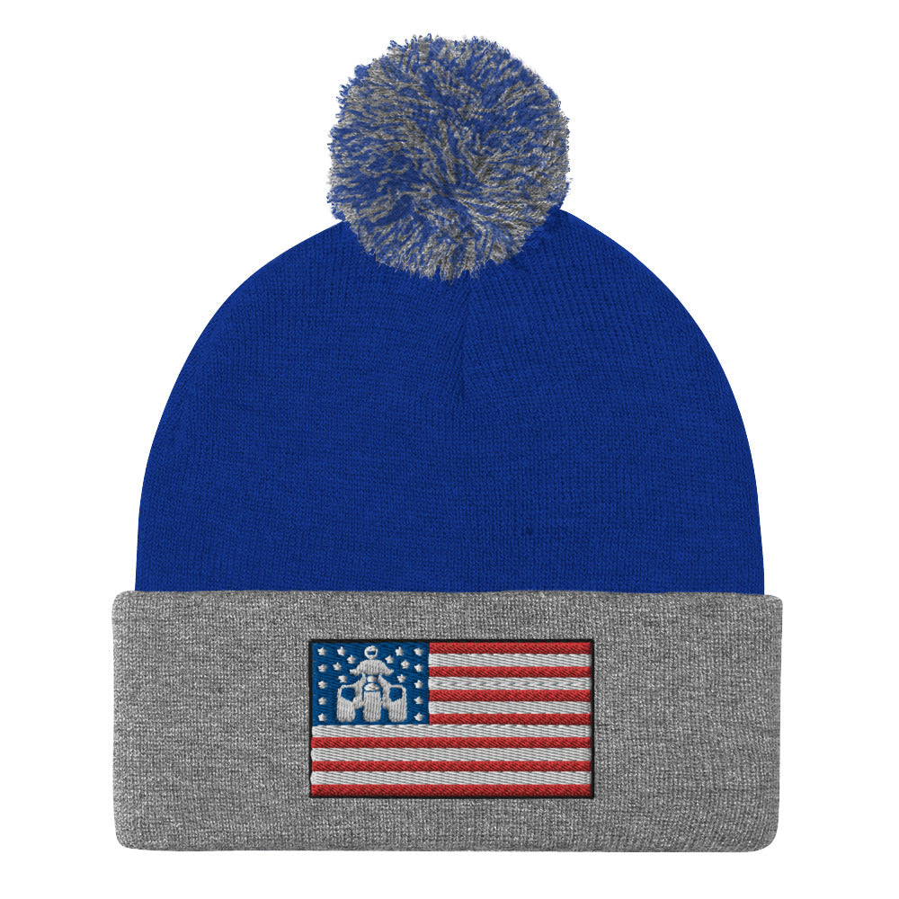 Threewheeler Flag Pom-Pom Beanie