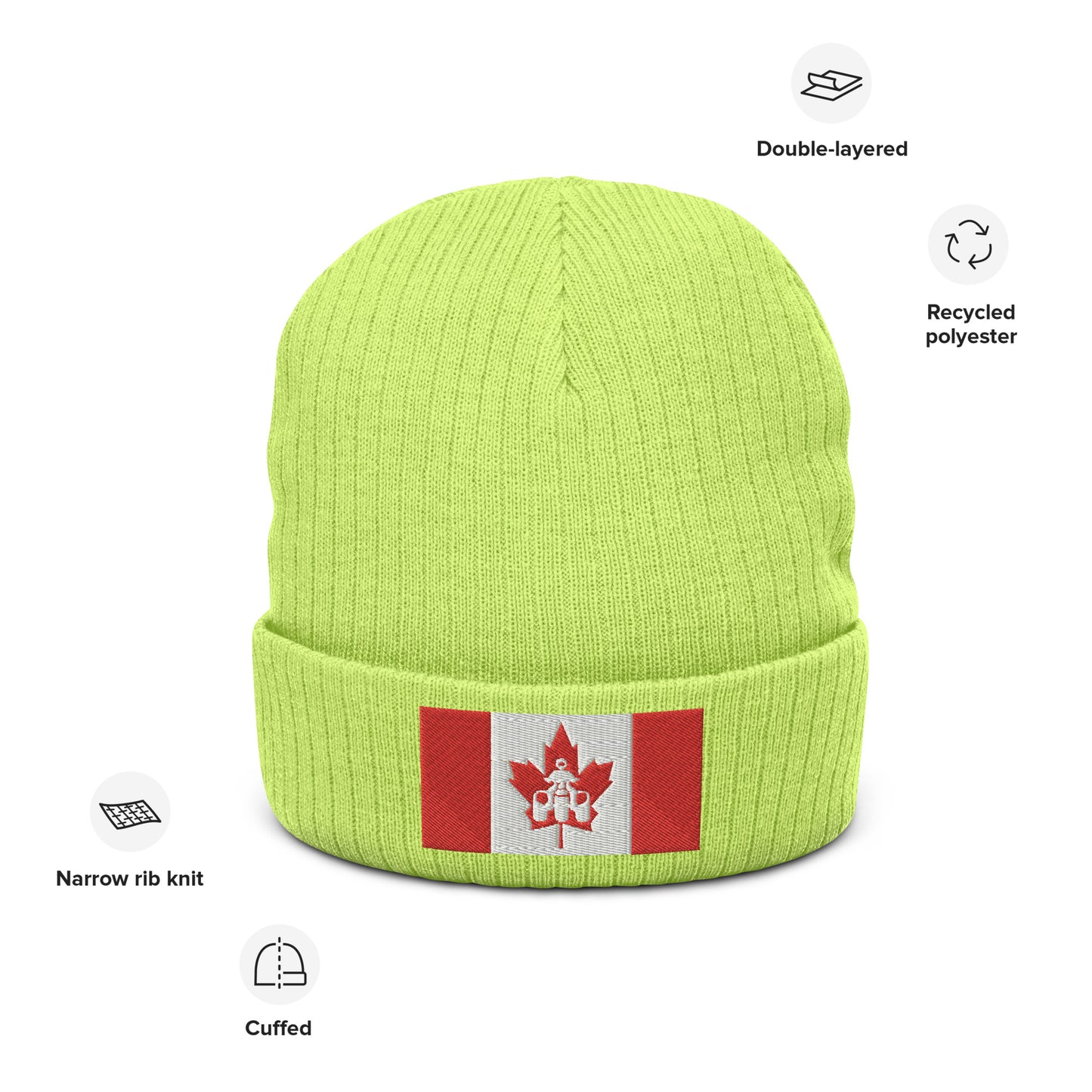 Canadian Threewheeler Ribbed knit beanie