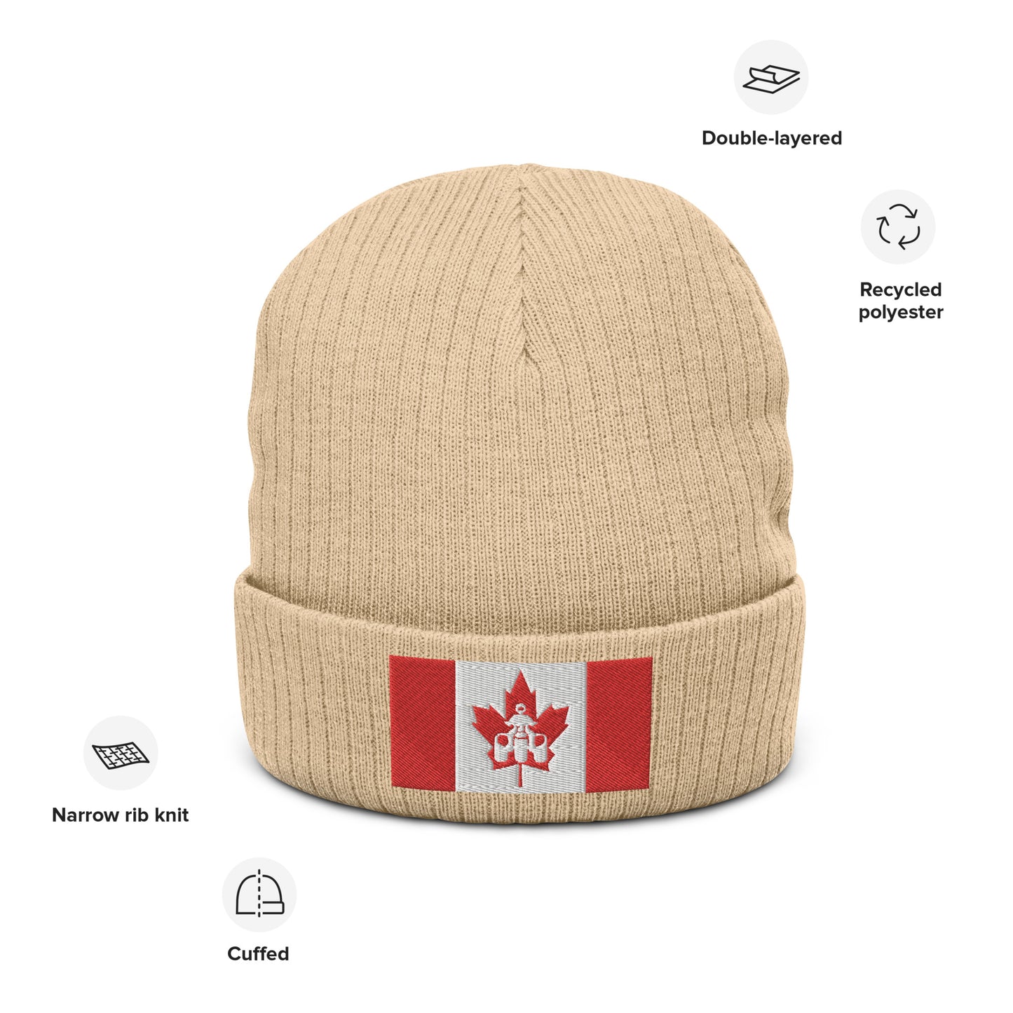 Canadian Threewheeler Ribbed knit beanie