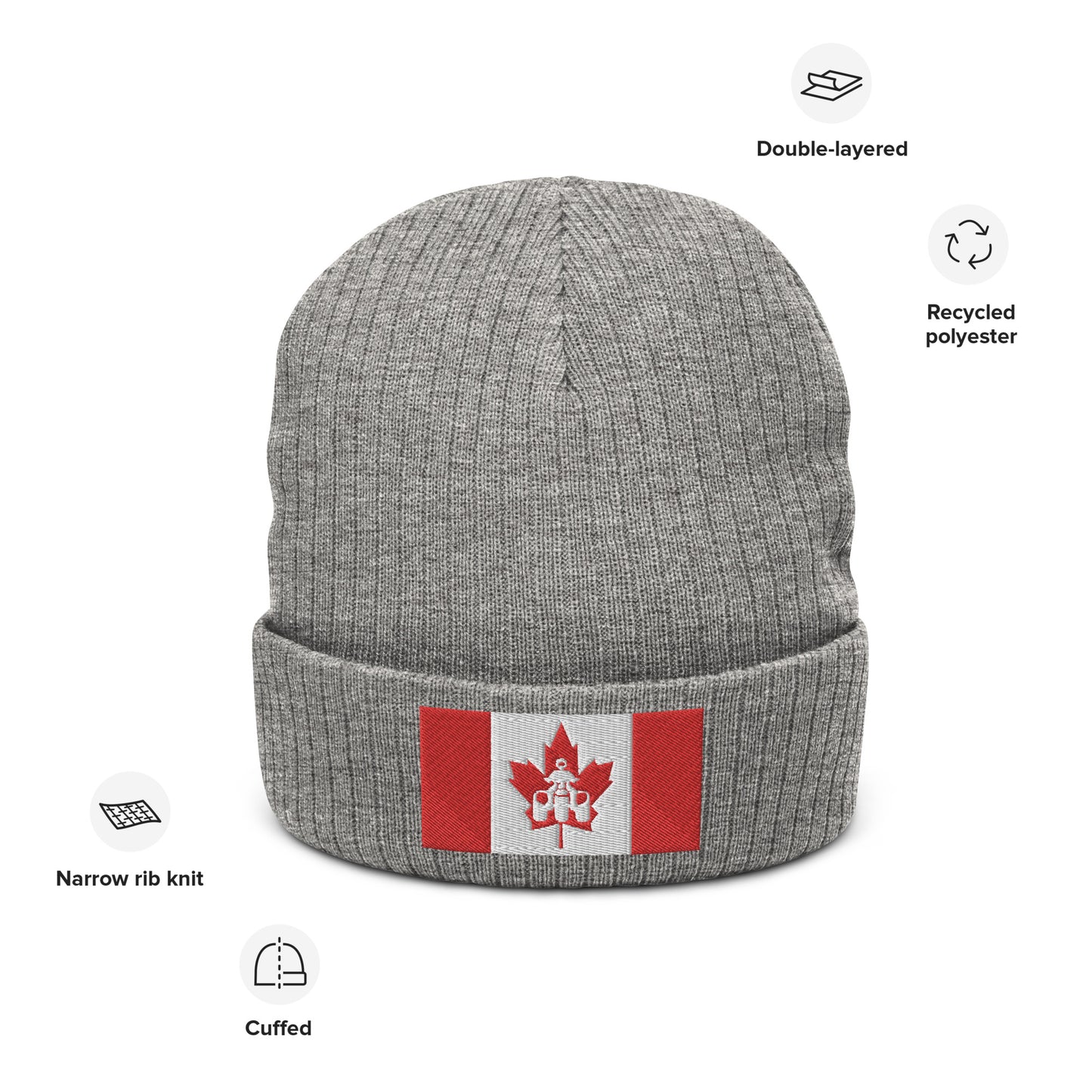 Canadian Threewheeler Ribbed knit beanie