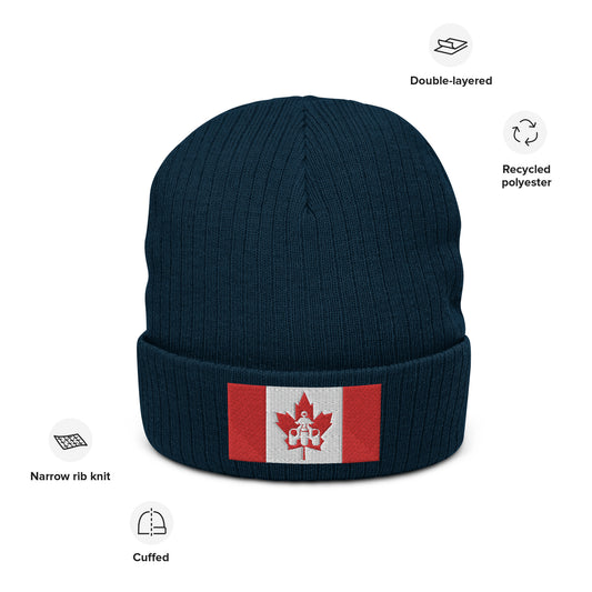 Canadian Threewheeler Ribbed knit beanie