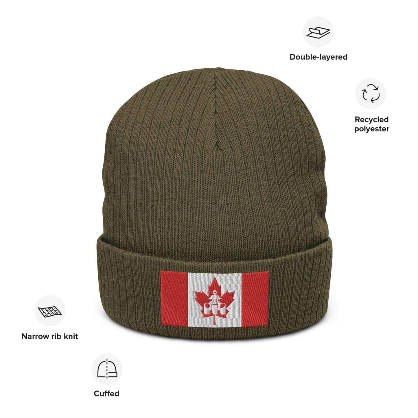 Canadian Threewheeler Ribbed knit beanie