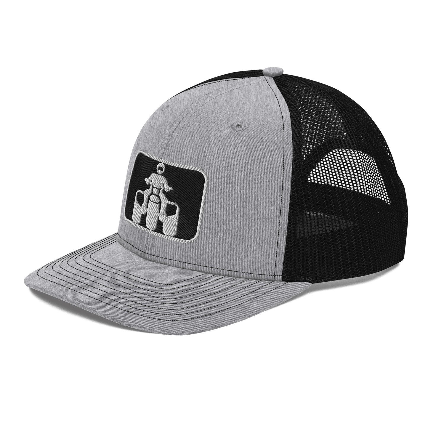 White and Black Threewheeler Richardson 112 Trucker Cap