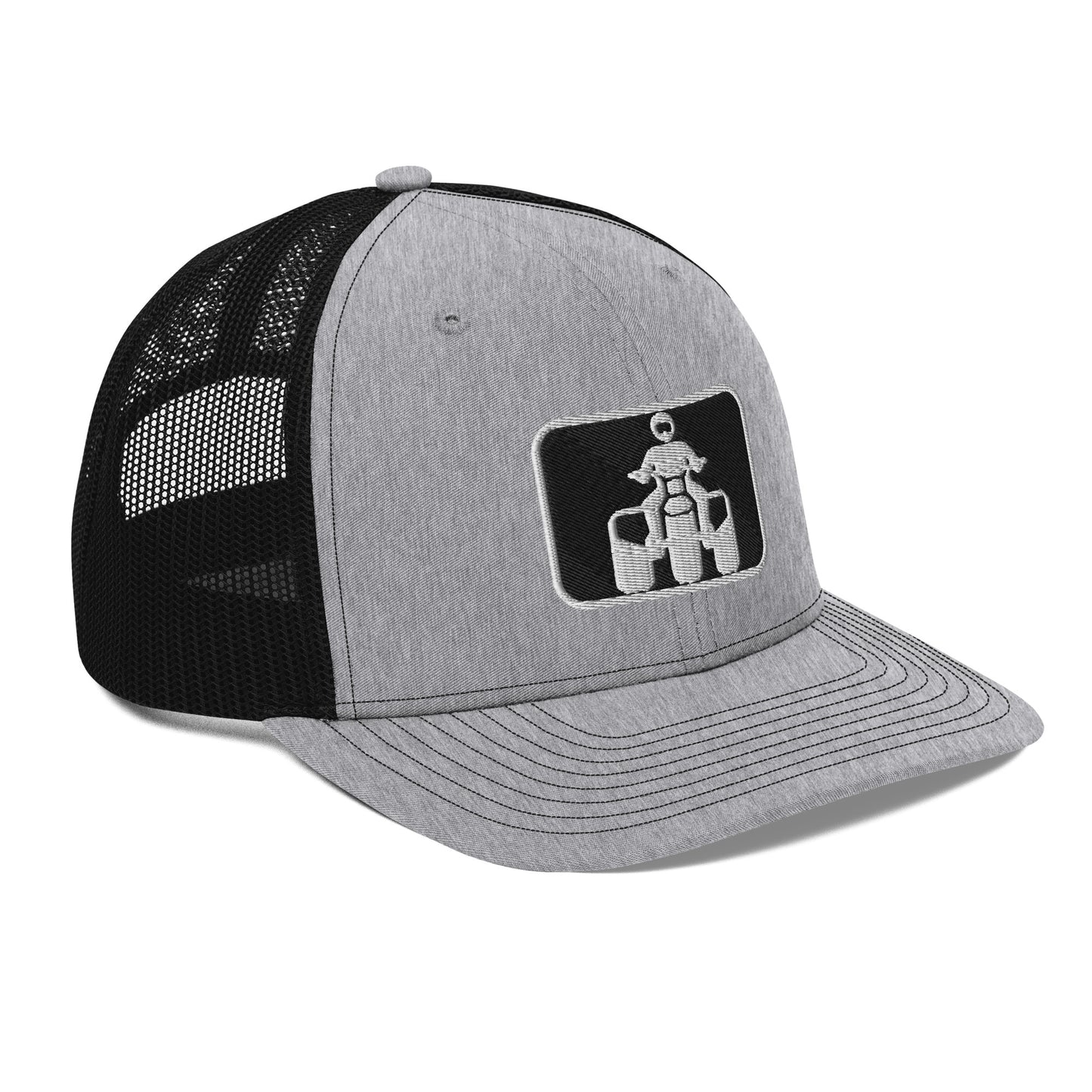 White and Black Threewheeler Richardson 112 Trucker Cap