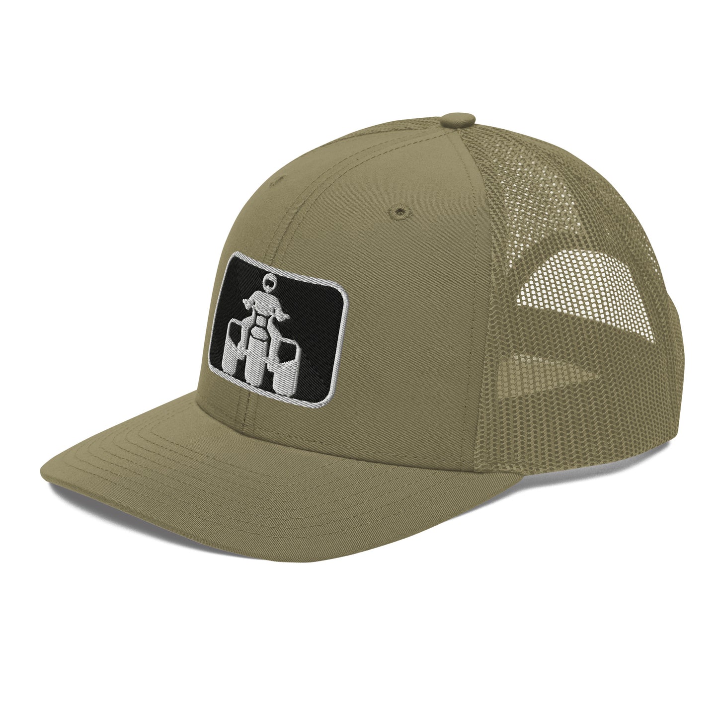 White and Black Threewheeler Richardson 112 Trucker Cap