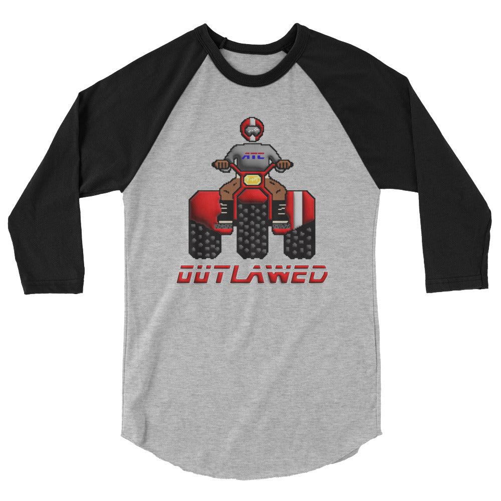 Red Retro Threewheeler 3/4 sleeve raglan shirt