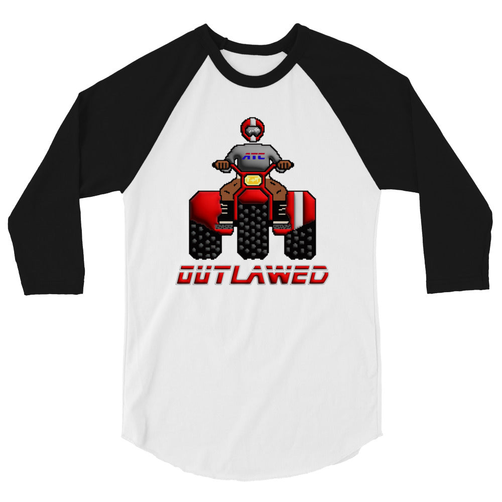 Red Retro Threewheeler 3/4 sleeve raglan shirt