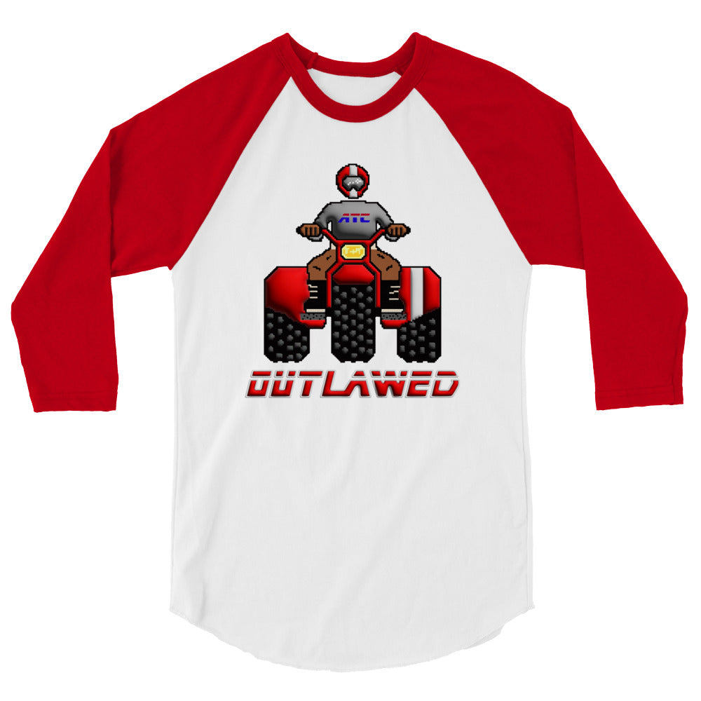 Red Retro Threewheeler 3/4 sleeve raglan shirt